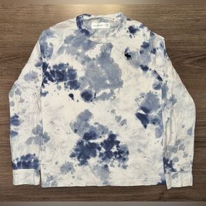 abercrombie kids Blue Tie-Dye Long Sleeve Shirt, ex 9/10
